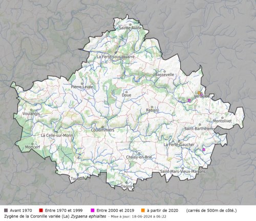 répartition en Brie des Morin - Zygaena ephialtes